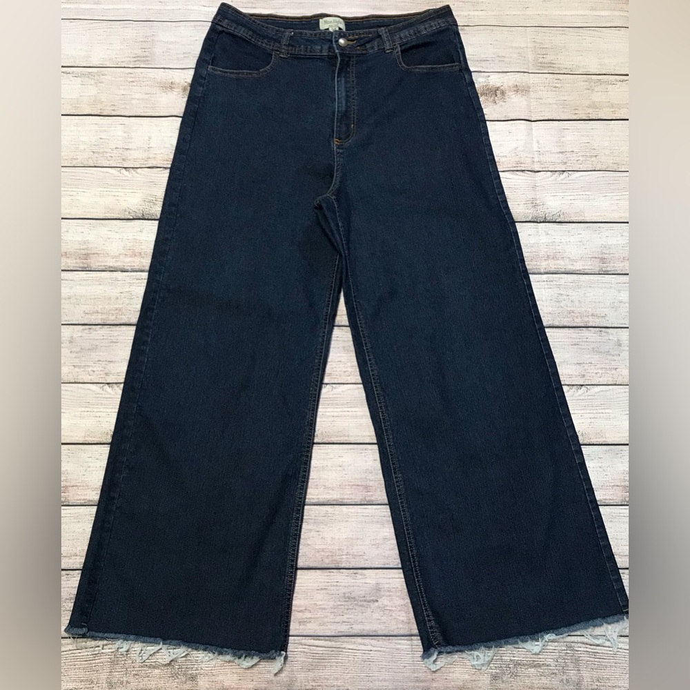 Ninety-Eight Size 14 Wide-Leg Dark Blue Jeans